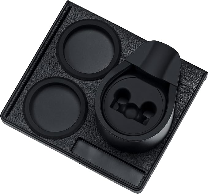 Normcore Espresso Tamping Station, 51mm 54mm Compact Tamping Station, Barista Corner Tamping Mat With Portafilter Stand, Coffee Tamper Holder Pad, Black