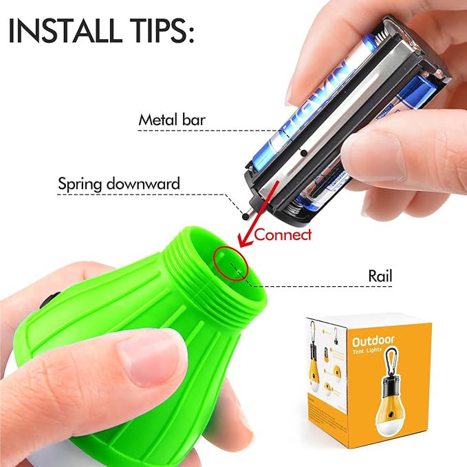 FLY2SKY Tent Lamp 5 Packs Portable Tent Light Clip Hook Hurricane Emergency Lights LED Camping Light Bulb Camping Tent Lantern Equipment for Camping Hiking Backpacking Fishing Outage | Battery Powered LED Tent Lights Bulbs Outdoor Camping Essentials fo...