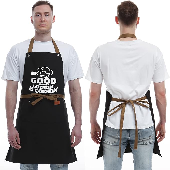 Gifts for Dad from Daughter Son, Father's Day Gifts - Birthday, Thanksgiving Gift for Dad, Manly Gift for Friends - Funny Birthday Presents for Him, Brother, Funny Cooking Apron with Pockets