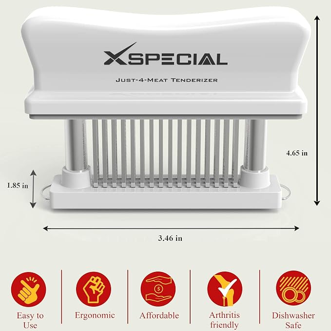KITCHEN MEAT TENDERIZER TOOL 48-Blade Stainless Steel | Kitchen Cooking Gadgets Tools with Ultra Sharp Needle That Makes Steak & Chicken Tender