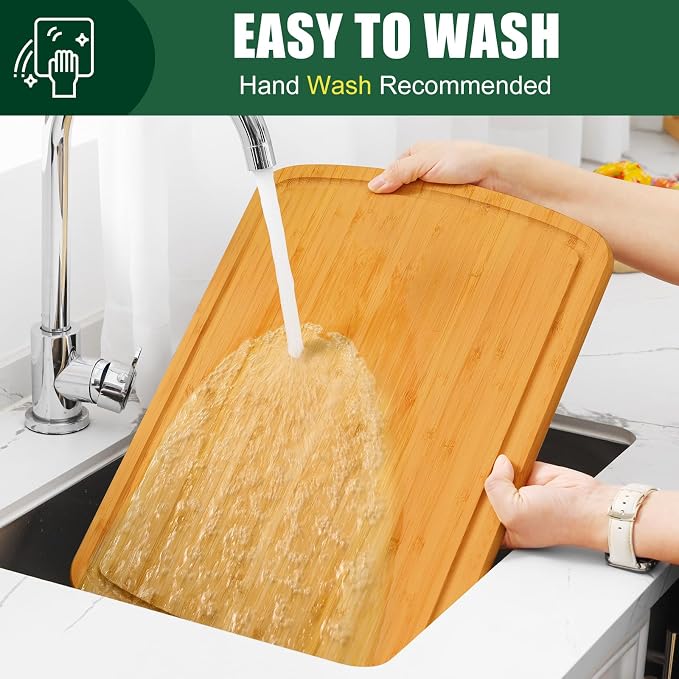 Homaxy Extra Large Bamboo Cutting Boards for Kitchen, 18x12.5" | XL Cutting Board with Juice Groove, Butcher Block Wooden Chopping Board for Kitchen, Meat, Fruit & Vegetables, Pre Oiled