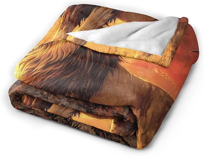 Lion Blanket Soft Cozy Lion Fleece Throw Blanket Warm Lightweight Animal Flannel Plush Bedding Stuff Decor Blankets Gifts for Lover Girls Boys Kids Women Adults Bed Travel 60"x80"