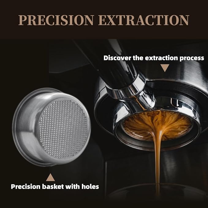 54mm Bottomless Portafilter, 3 Ears Espresso Portafilter with 18-20g Basket fit Breville Bambino Barista BES870XL, BES450BSS, BES876BSS, BES880BSS, 878BSS, 500BSS, 840XL Express Machines (Black)