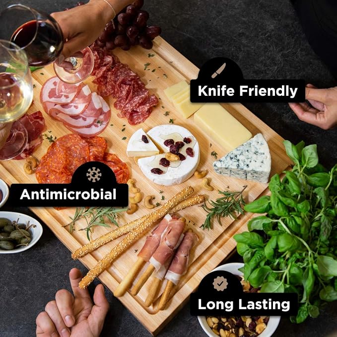 24" Classic Maple Reversible Cutting Board with Juice Groove | Folding Design, HDPE Lumber, Weathered Wood Finish, Wide Armrests, Contoured Seat, Outdoor Patio Use
