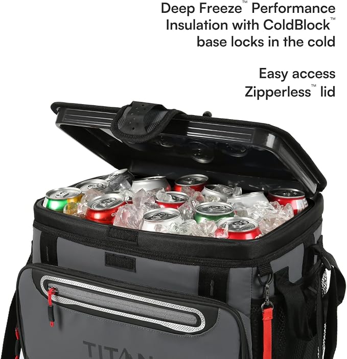 Titan by Arctic Zone Deep Freeze Cooler - Zipperless Hardbody Cooler - Deep Freeze Insulation, HardBody Liner, and SmartShelf