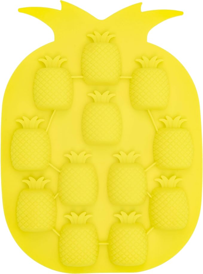 Pineapple Shaped Ice Cube Tray, Yellow - Fairly Odd Novelties - Funny Tropical Fruit Drink Ice Molds