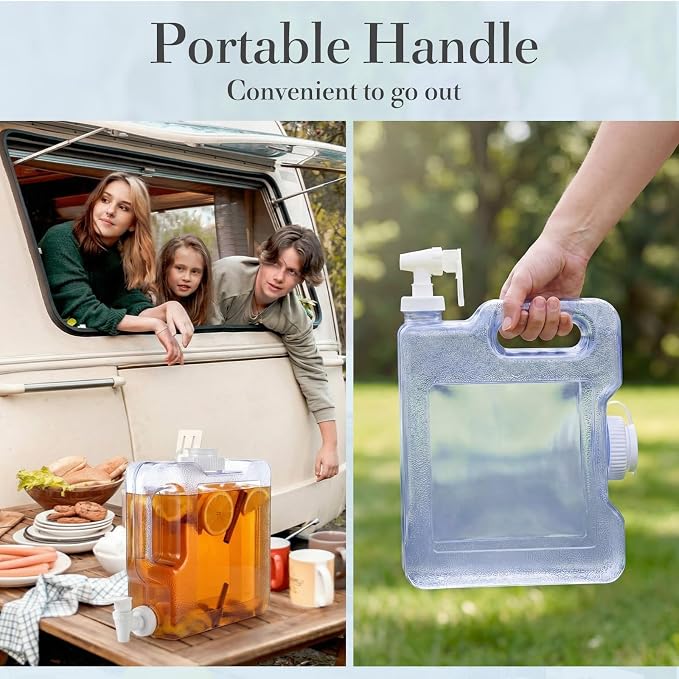 Funnymoom 6 Pcs Drink Water Dispenser for Fridge 0.8 Gallon Beverage Dispenser with Spigot Plastic Reusable Refrigerator Water Dispensers Waters Jug Container for Party Outdoors Camping Hiking Home