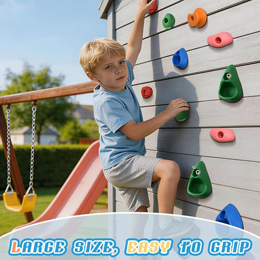 32 PCS Rock Climbing Wall for Kids,Rock Wall Climbing Holds,Adults Climbing Wall Grip Kits Holds Up to 230 lbs for Outdoor Indoor Home Playground Climbing Wall Holds