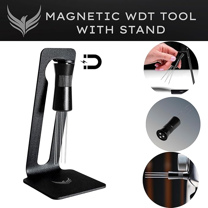 Espresso WDT Tool Magnetic Needle Coffee Distrubution Tool With 0.4mm & 0.25mm Needles Premium Espresso Accessories For Coffee Bar (Model B)