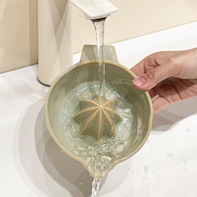 Ceramic Lemon Juicer Reamer Manual Citrus Lime Hand Squeezer Bowl Handheld | with Handle and Pour Spout, Easy to Use and Clean, Dishwasher Safe