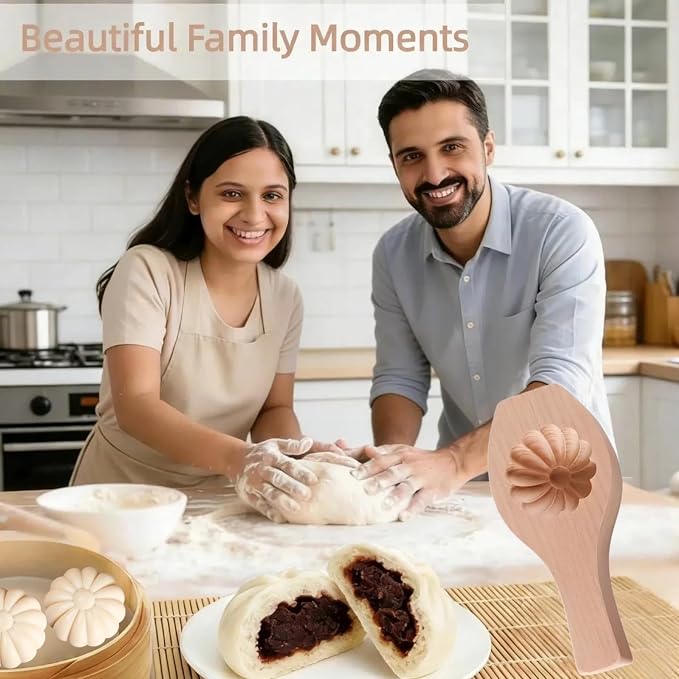 Wooden Bao Bun Maker,Baozi Maker Machine,Wooden Steam Bun Mold,This Kitchen Appliances And Gadgets Is the Best Gift for Asian Food Enthusiasts And Dumpling Maker (Steamed Bun C)