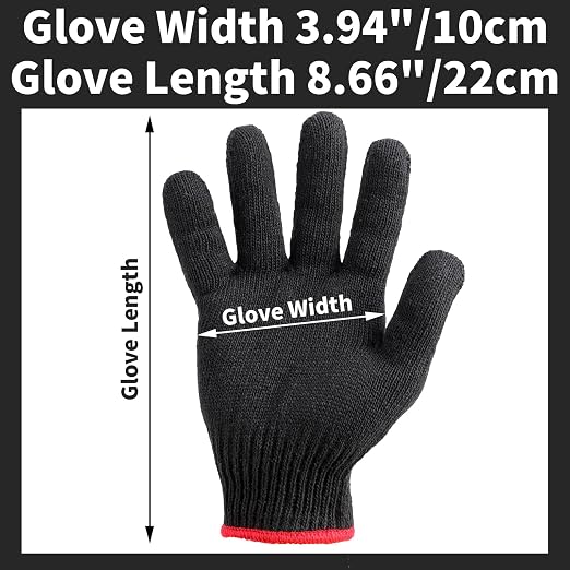12 Pairs Black Gloves Men Women, Cooking Gloves for BBQ, Cooking, Grilling, Oven, Heat Resistant, Mechanics, Welding, Gardening Field Dressing Safty Work Gloves Bulk, Medium