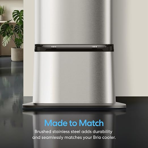 Brio Water Cooler Base for Brio 320, 420, 520 and Moderna 720 Series | Adds 9.5" height to your exisiting water dispenser machine | matching Stainless Steel