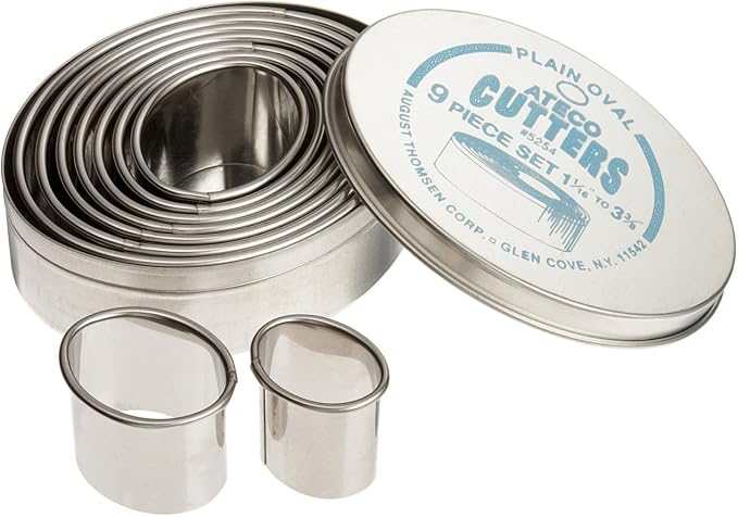 Ateco 9pc Plain Oval Cutter Set