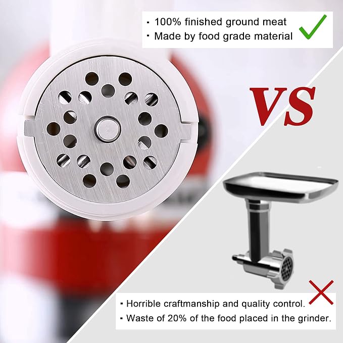 Attachment For KitchenAid Stand Mixer, Meat Grinder Attachment, Grey