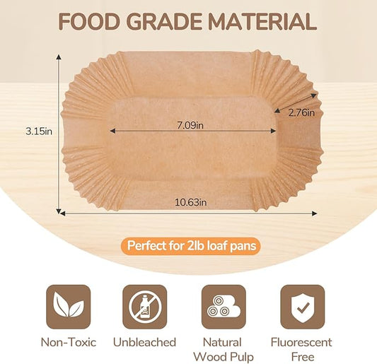 Loaf Pan Liners,2lb Loaf Pan Liners for Baking Bread 9x5, Loaf Pans Parchment Liners,150pcs Non-Stick Parchment Paper for Loaf Pans,Loaf Liners for Baking