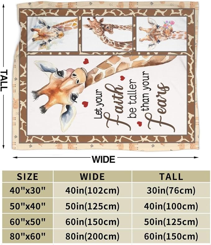 Giraffe Blanket Soft Cozy Cute Giraffe Throw Blanket Warm Giraffe Flannel Fleece Plush Blanket Stuff Animal Decor Blanket Gifts for Lover Kids Girls Boys Women Adults Bed Travel 60"x80"