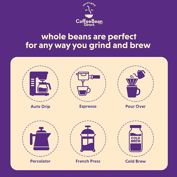 Coffee Bean Direct French Roast Blend, Whole Bean Coffee, Dark Roast, 2.5 Pound Bag (Pack of 1)