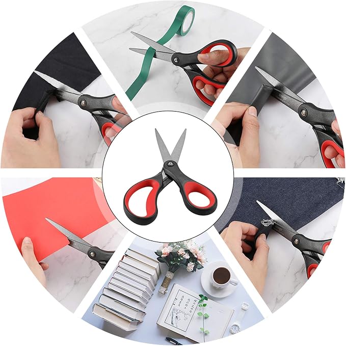 LIVINGO Scissors All Purpose Heavy Duty 8" Office Titanium Non Stick 2 Pack | Sharp Stainless Steel Blade, Comfort Grip Handle, DIY Craft, Paper Fabric Cutting, Home School Supplies