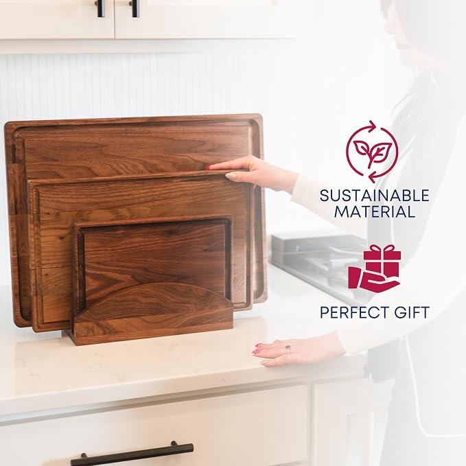 Walnut Wood Cutting Board - Made in USA - Reversible - by Virginia Boys Kitchens