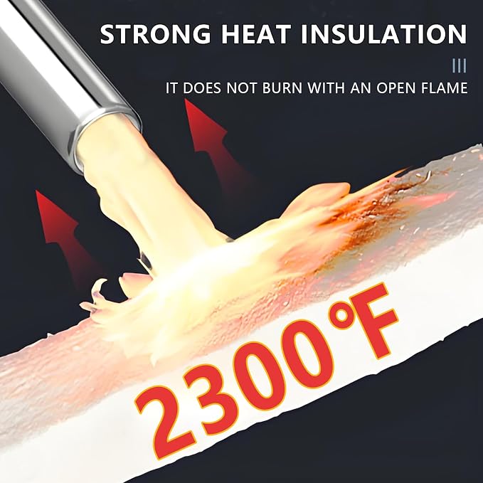 eieioo Ceramic Fiber Insulation, 2300F Ceramic Fiber Blanket, 24"x12"x2" Thick Fireproof Insulation Blanket for Wood Stove Baffle, Fireplace, Forges, Pizza Ovens, Chimney, Boiler(24"x12"x2")