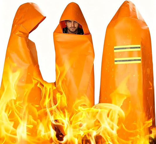 Fire Escape Cloak, Extra Big, Emergency Used as A Fire Blanket, for Home | Fireproof Cloak,72*70in,Fire Escape for Household Office,Head Protect, Reused No Expire,Easy Use for Everyone,Versatile Usage