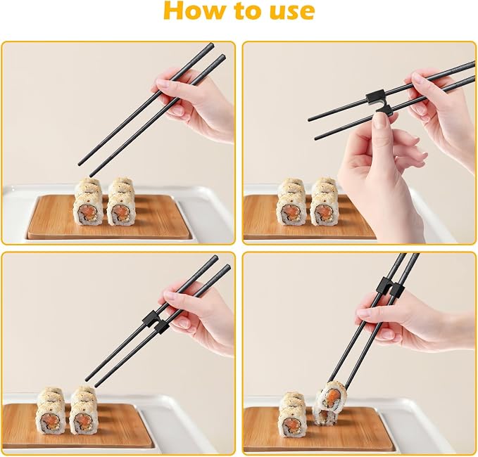 8 Pairs Reusable Training Chopsticks for Beginners Kids Adults Learners, Chop Sticks Reusable Dishwasher Safe Non-Slip Chopsticks Trainers Set, Kids Chopsticks helper 9.5Inches