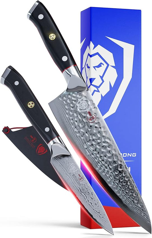 Dalstrong Shogun Series Chef Knife 8" ELITE Bundled with Paring Knife 3.5" Gift Set
