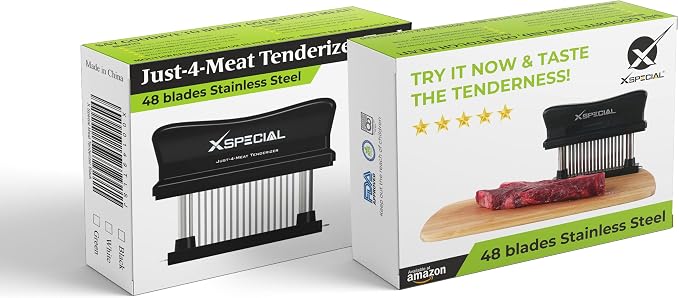 Toughest Meat Tenderizer Tool, 48 Needle Stainless Steel, Easy to Clean | Kitchen Gadgets Transform Hard & Cheap Cuts into Buttery Goodness Without Meat Mallet Crushing, Easy to Use, Dishwasher-Safe
