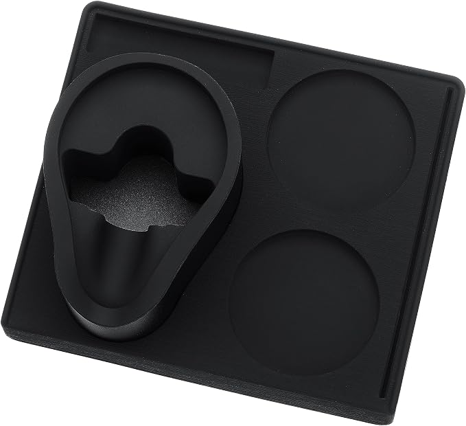 Normcore Espresso 58mm Portafilter Tamping Station, Compact Tamping Station, Barista Corner Tamping Mat With Portafilter Stand, Coffee Tamper Holder Pad, Black