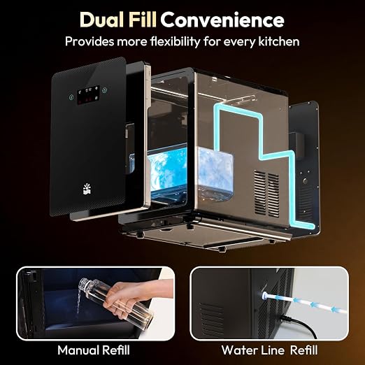 2'' Clear Ice Ball Maker – 4 Ice Spheres in 35min, 144 pcs/Day, Auto&Manual Fill, Fast Round Ice Machine with LCD Touch Panel, Self-Cleaning, Home & Bar Maker for Whiskey Bourborn Gift