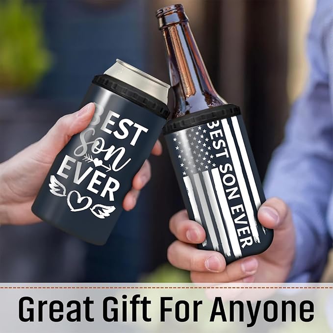 4-IN-1 Can Cooler, 16 Oz Stainless Steel Water Bottle for Son | Son Gifts From Mom And Dad, Beer Can Holder, Birthday Gifts for Son, Keep Warm, Keep Cold