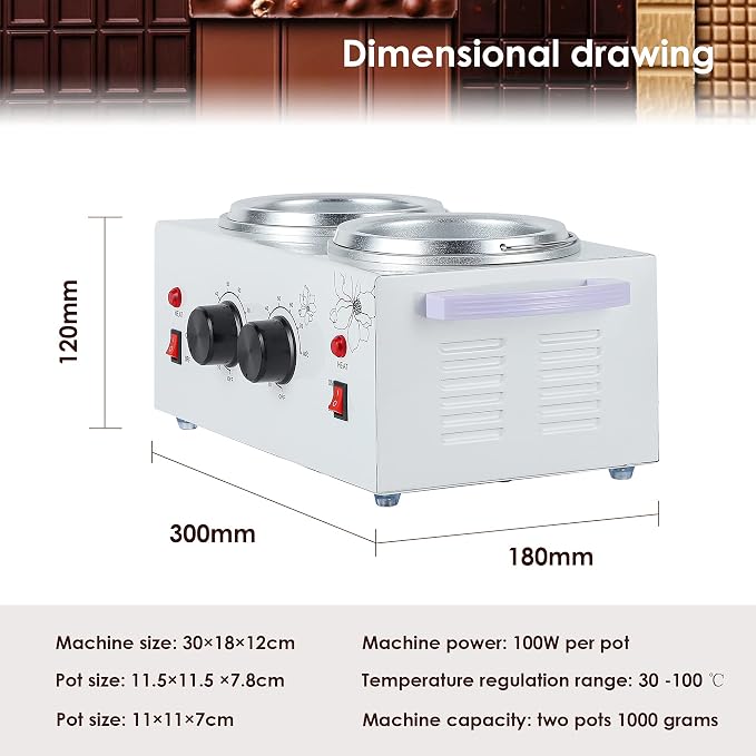 NEWTRY 200W Chocolate Tempering Machine w/2 Tanks Professional Commercia Chocolate Melter for Home, Restaurant Cocoa Butter Substitute Only for Melting Butter, Handmade Soap, Beauty Wax etc