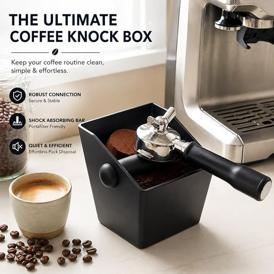 2 Pack Espresso Knock Box, 4.6 Inch Coffee Grounds Bin, Non-Slip Base | 2 Pack Espresso Knock Box for Easy Coffee Grounds Cleanup at Home, Office, or Coffee Bar