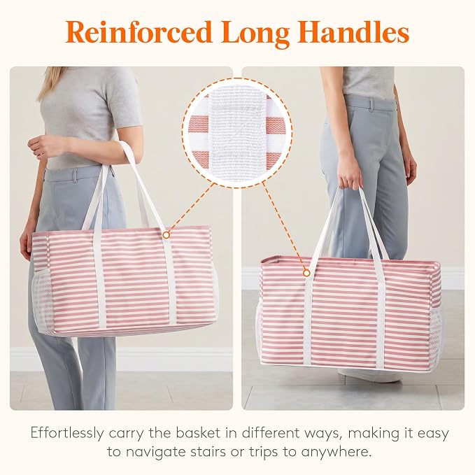Lifewit Extra Large Tote Bag, Reusable Grocery Bags with Metal Wire Frame and Handles