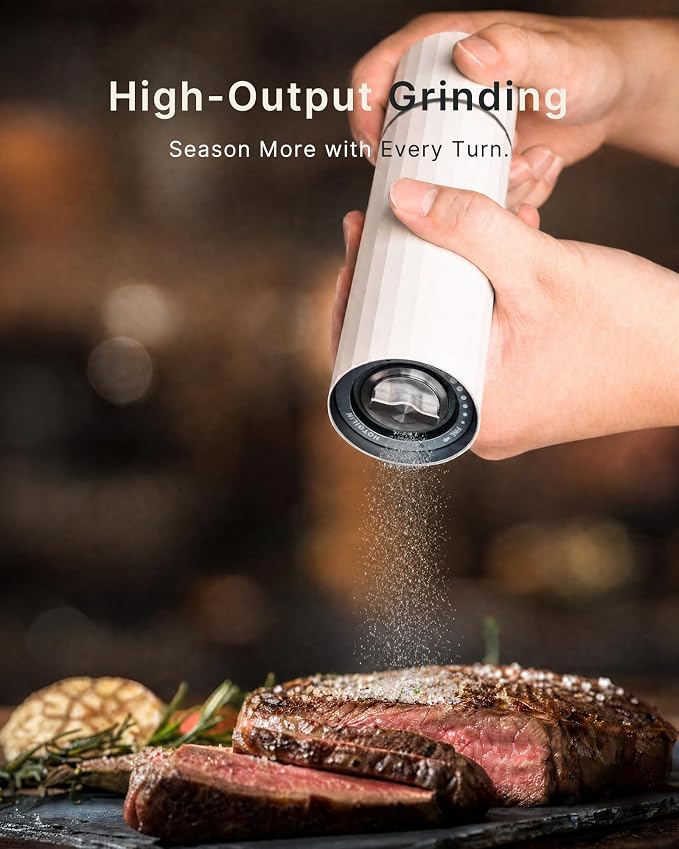 Manual Metal Salt Grinder Refillable, Titanium Alloy for Dry Salt | Titanium Alloy Core, 60+ Settings, High-Output Grinding, Dual Bearings, Magnetic Powder Chamber
