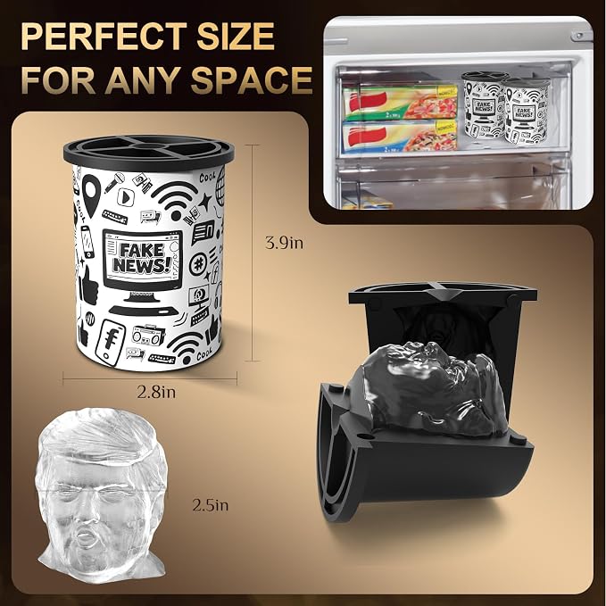Clear Ice Cube Maker, 2" Stainless Steel Clear Ice Maker for Old Fashioned Whiskey lover, Bourbon, Whiskey, Cocktail Gifts for Men on Birthday or Holiday, Easy-Release Ice Ball Maker Mold-FAKE NEWS