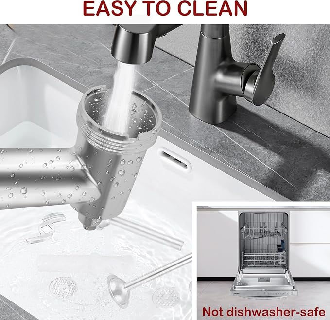 Meat Grinder & Slicer Shredder Attachments for KitchenAid Stand Mixer, Meat Grinder with 2 Size Sausage Stuffer Tubesand and 4 Types Slicer Shredder Combination Set for Mincing Meat/Chopping Food