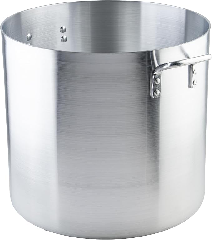 Winco 50 qt Elemental, Aluminum Stock Pot | Heavy-duty, Great for Stocks, Soups, Pasta and Batch Cooking