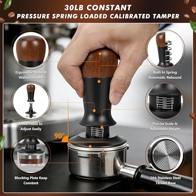 Y-Step 51mm Espresso Accessories Kit, 25 PCS Espresso Tamper Kit Coffee Tamper Set, with 51mm Espresso Tamper, Puck Screen and Dosing Funnel, WDT Tool, Latte Art Kit, Espresso Tools for Barista