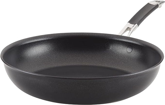 Anolon 87538 Smart Stack Hard Anodized Nonstick Frying Pan / Fry Pan / Hard Anodized Skillet - 12 Inch, Black