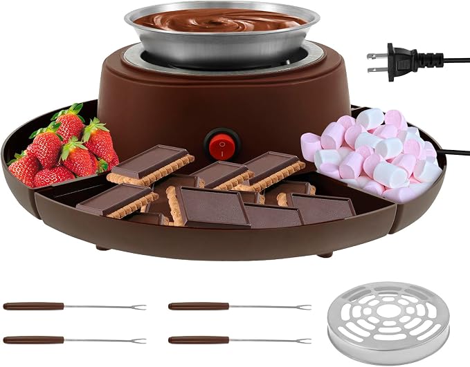 Electric Smores Maker Tabletop Indoor with 4 Detachable Trays and 4 Forks Flameless Electric Roaster for Movie Night Supplies