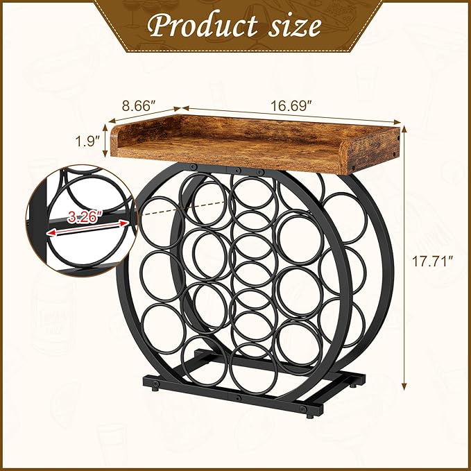 X-cosrack Countertop Wine Rack with Wooden Tabletop (14 Bottles)
