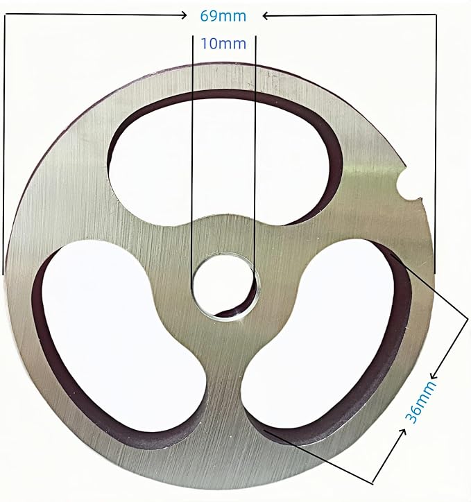 For Hobart, LEM, Cabelas, Weston and FGA Food Chopper, MTN Meat Grinders of #12 Stainless Steel Meat Grinder Plate Discs Blades，Cutting Disks Heavy Duty. (3 Big Hole Plate)