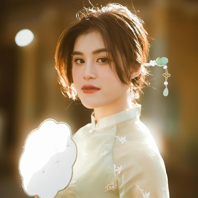 7Pcs Chinese Hair Sticks Japanese Hair Pins Vintage Asian Traditional Hanfu Hair Chopsticks with Pearl Bead Pendants Hair Bun Updo Holders Long Thick Hair Accessories for Women