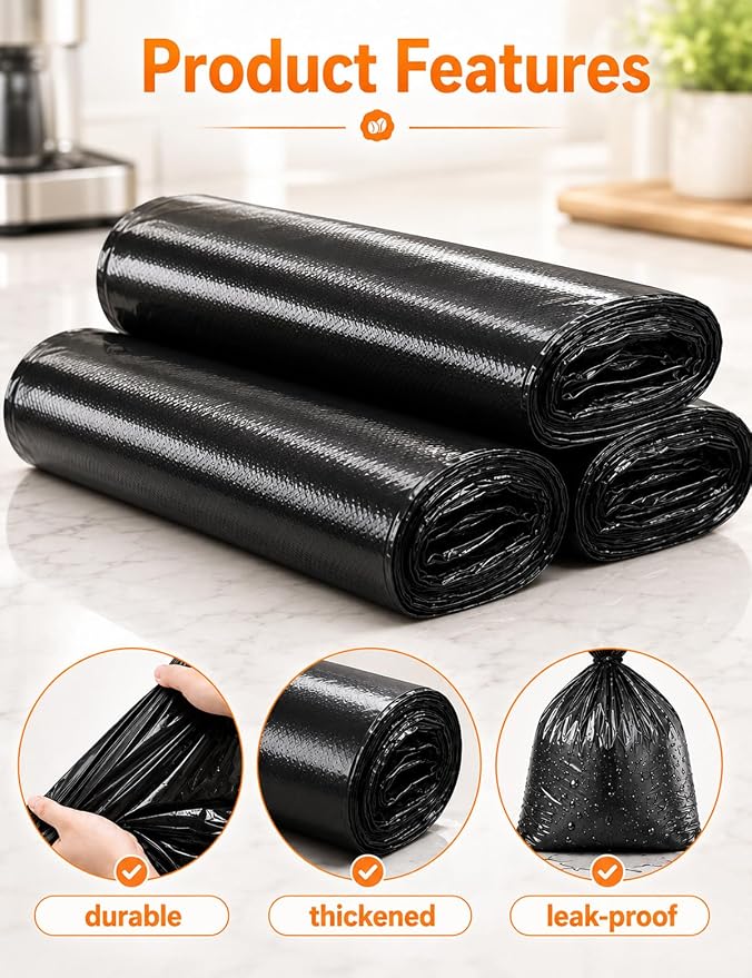 Espresso Knock Box Garbage Bag, 15kg Heavy Duty Thick Bin Liners for Commercial Floor Standing Espresso Dump Bin, 13 x 35 Inch Tall Slim Coffee Grounds Disposal Bags, 75 Count