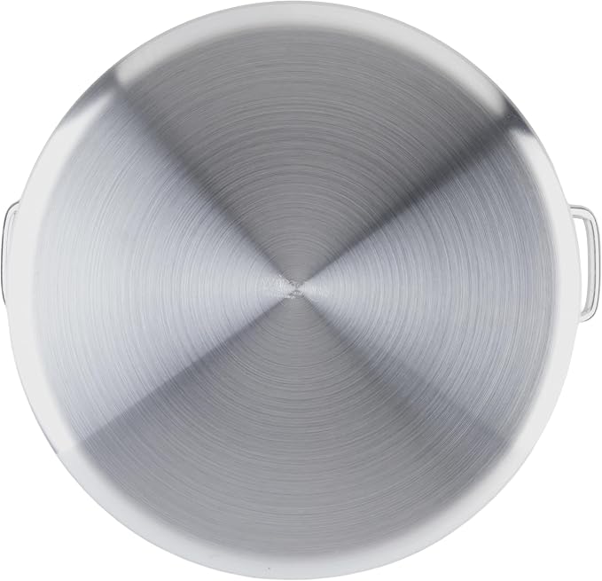 Winco Silver 60 qt Aluminum Stock Pot | Heavy-duty, Riveted handles, Reinforced walls, Great for Stocks, Soups, Pasta and Batch Cooking