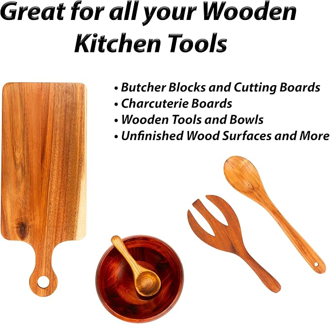 Wood Butter Cutting Board Wax - 8 fl oz - Conditioner for Butcher Block and Wooden Kitchen Tools. Macy;s Place Food Grade Mineral Oil and Beeswax for Wooden Tools. Support Animal Rescue