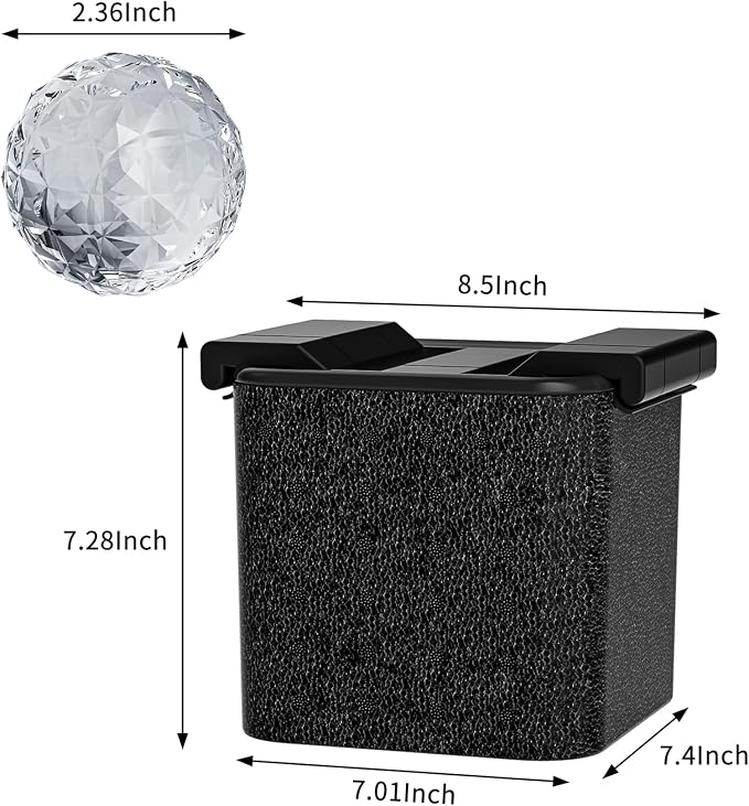 Bangp Clear Ice Ball Maker Mold,4 Crystal-clear 2.4" Ice Balls | Clear Ice Cube Maker for Whiskey,Cocktails and Drinks,Non-BPA,Fun Shapes Silicone Ice Ball Mold,Gifts for Men