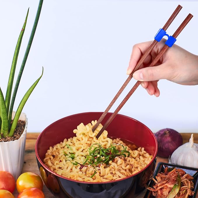 5 Pairs Reusable Chopsticks Helpers Training Chopstick for Beginner Replaceable Practice Chopsticks Non-slip Training Chopstick for Adults Learner(Wood,Khaki)